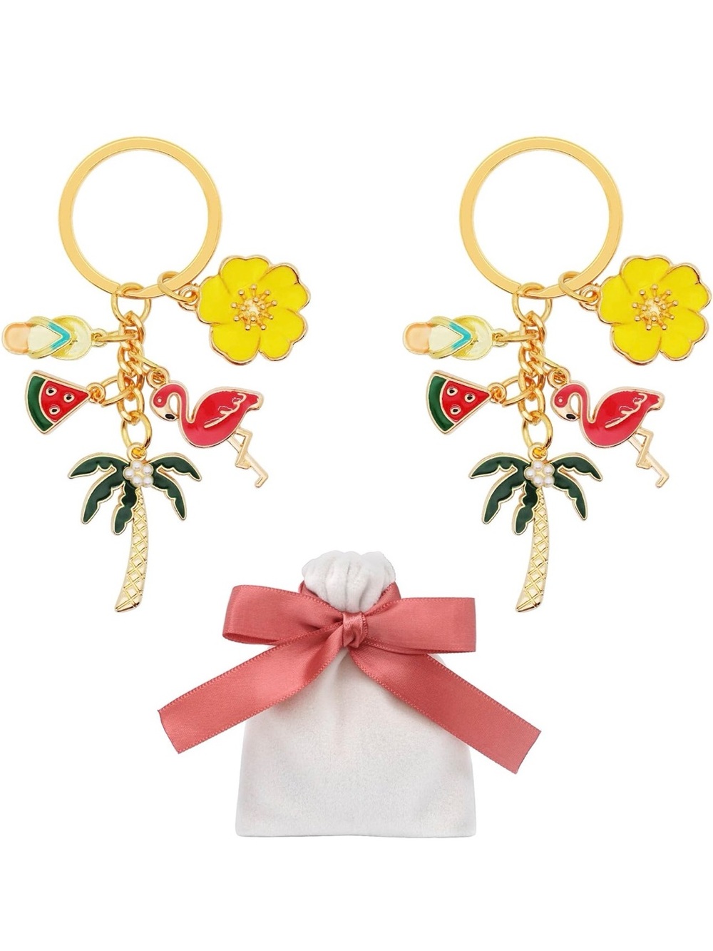 Tropical Summer Charm Bag Charm/Keychain Set of 2-New